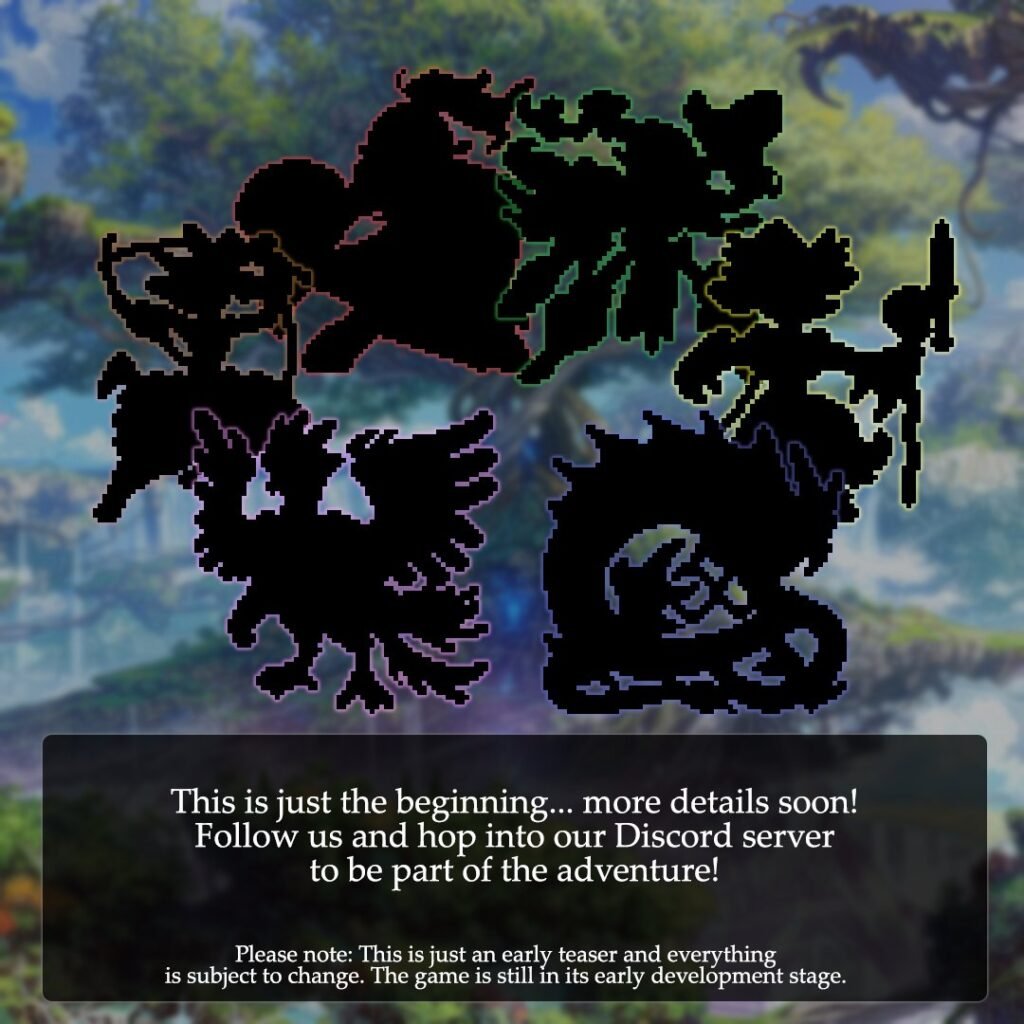 Black silhouettes of multiple Pokemon against a blurred background, teasing new designs.